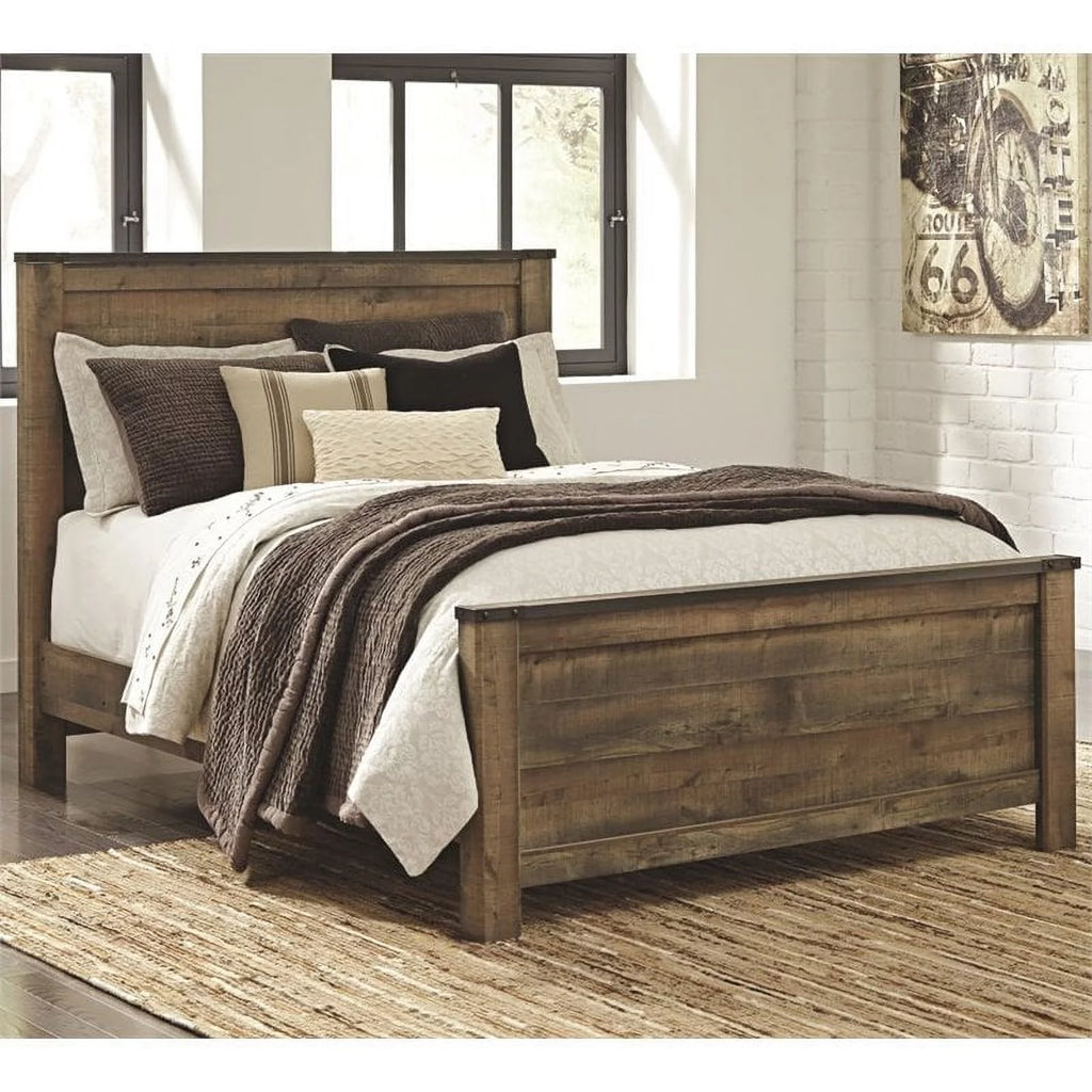 Brown Queen Wood Panel Bed Z3642