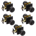 Matte Black Square Rose Privacy Door Knob 5-Pack F321