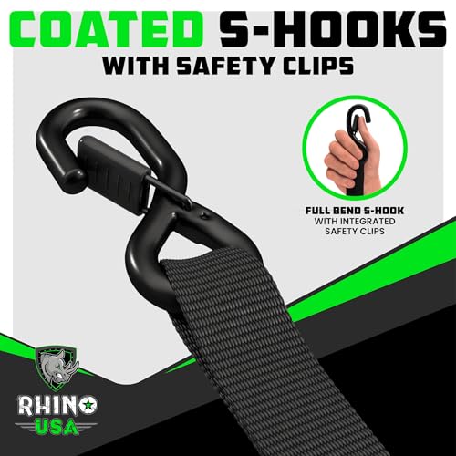Heavy Duty Ratchet Straps 4-Pack Black Q59678