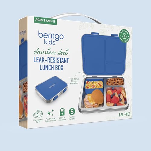 Stainless Steel Leak-Resistant Lunch Box, 3-Compartments with Silicone Container, Dishwasher Safe, BPA-Free (Fuchsia) Z593