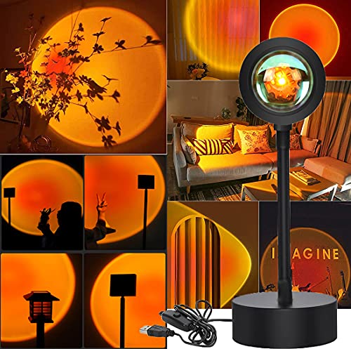 Sunset Lamp with Remote Control, 16 Colors Night Light 180° Rotation V3215