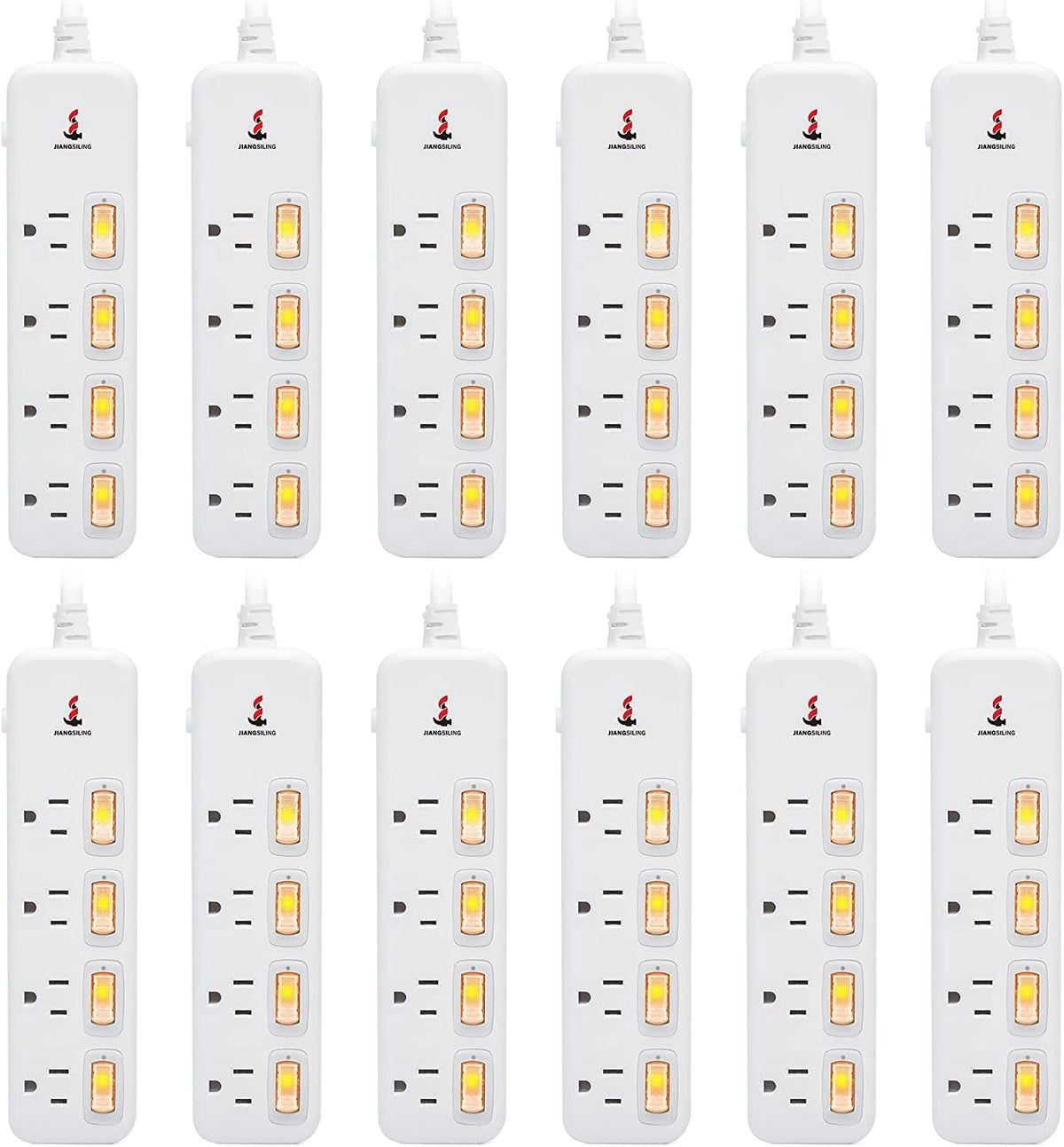 4 Outlets Surge Protector Power Strip 6 ft Cord T28794