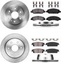 Front 330mm + Rear 345mm 6 Lug Brake Rotors + Ceramic Pads + Clips D49295
