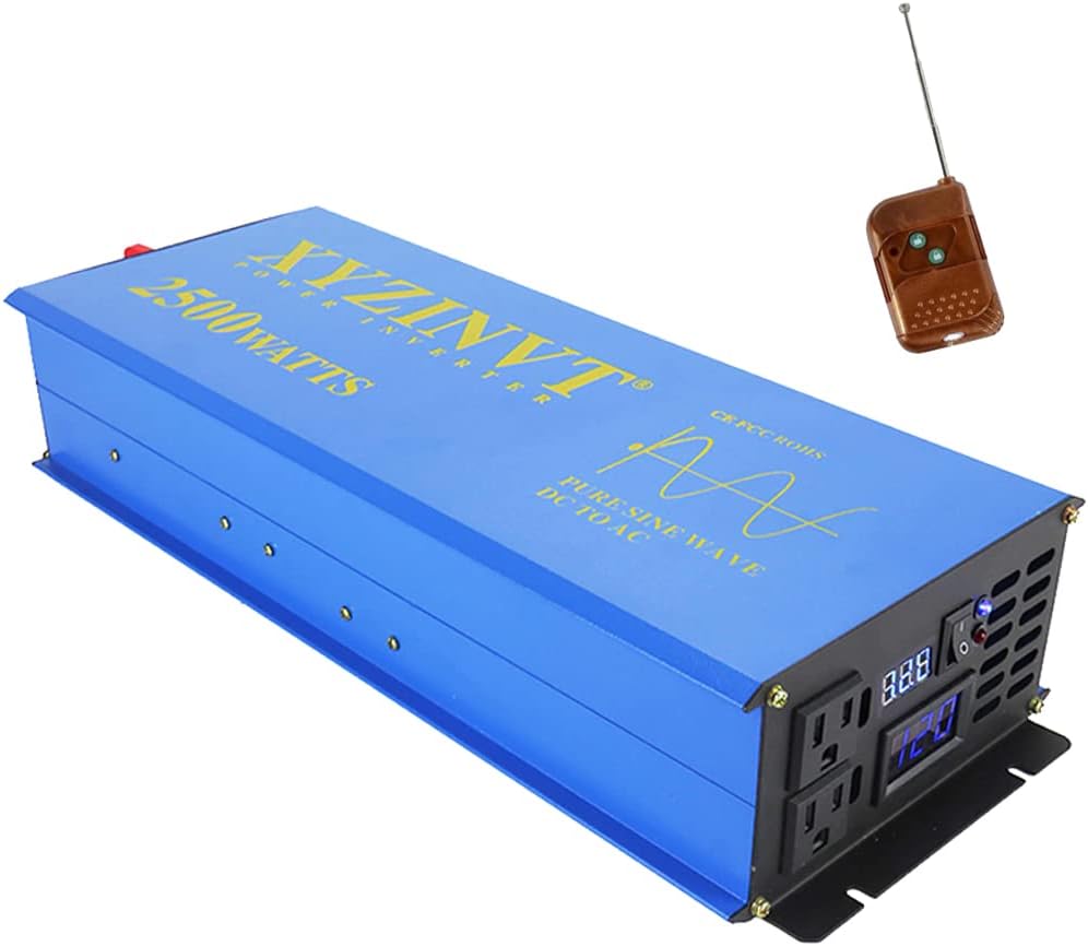 3000 watt Pure Sine Wave Power Inverter dc 24v to ac 120v with LED Display and Wireless Remote Controller O81492