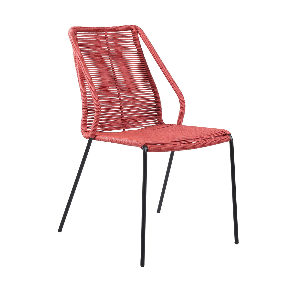 Red Set of 2 Stackable Steel Outdoor Dining Chair T2045