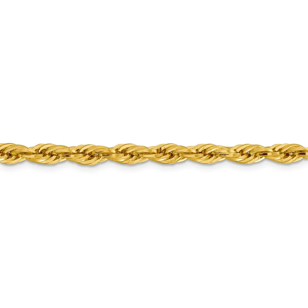 14kt Yellow Gold 4.75mm Rope Chain 24 inch Lobster Clasp E545