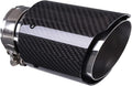 2.5 Inlet Exhaust Tip Muffler Stainless Steel and Glossy Carbon Fiber Car Tail Pipe, Outlet 89mm Pack of 2 O389484