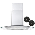 380 CFM Convertible Wall Mount Range Hood with Glass Canopy Z3415