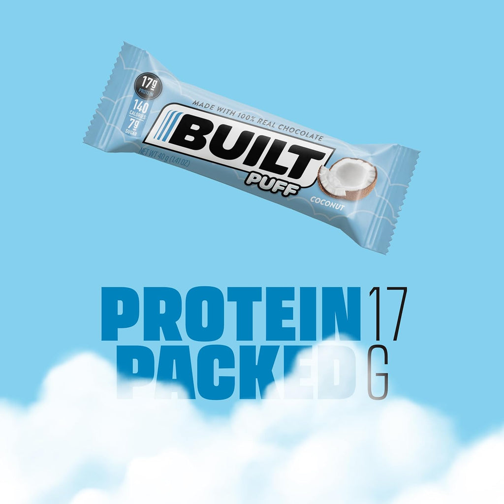 Coconut Marshmallow Puff Protein Bar, 12 count, 17g Protein, Gluten Free E610501