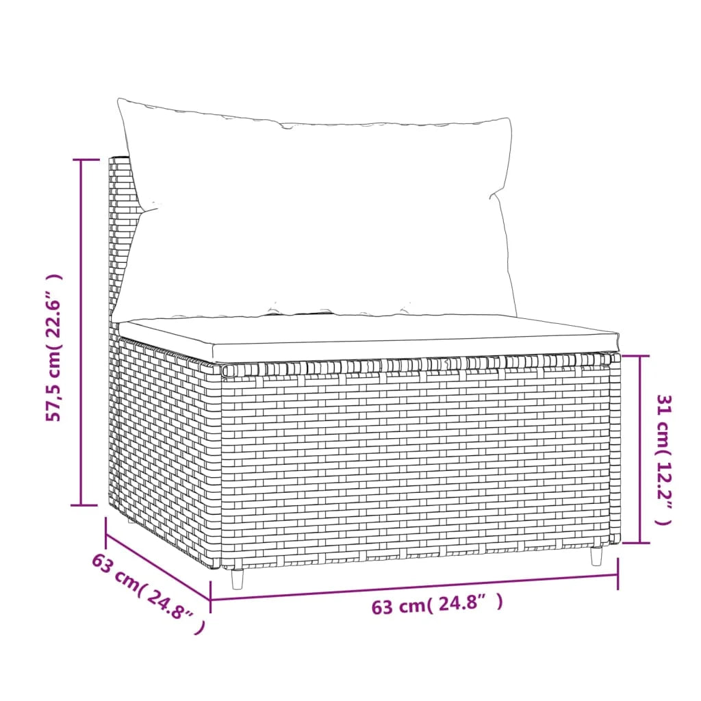 Brown Poly Rattan Patio Sofa with Cushions B235