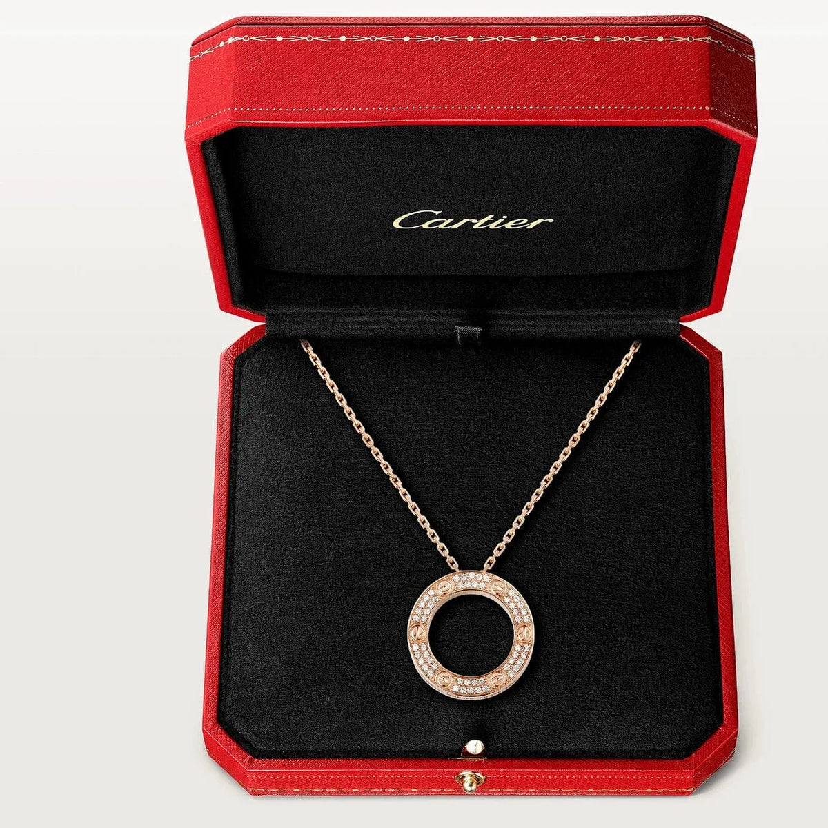 Screw Love Necklace With Diamond Paved N3711