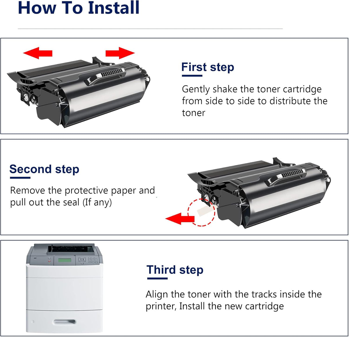 Compatible T650 Toner Cartridge 1 Pack Black P890