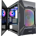 Micro-ATX Tower PC Case with 120MM ARGB Fans J47857