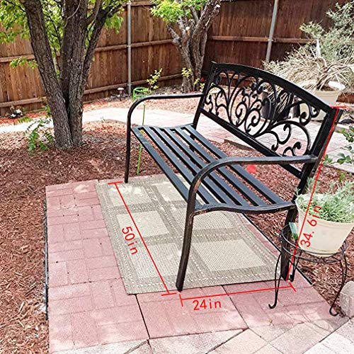 Metal Patio Bench with Steel Frame B61860