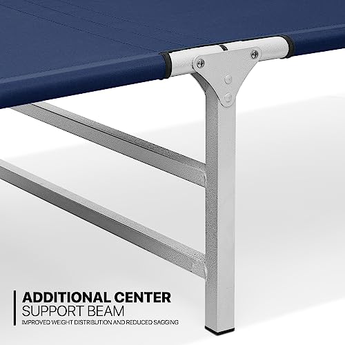 Navy Blue Folding Camping Cot with Storage Bag P5840
