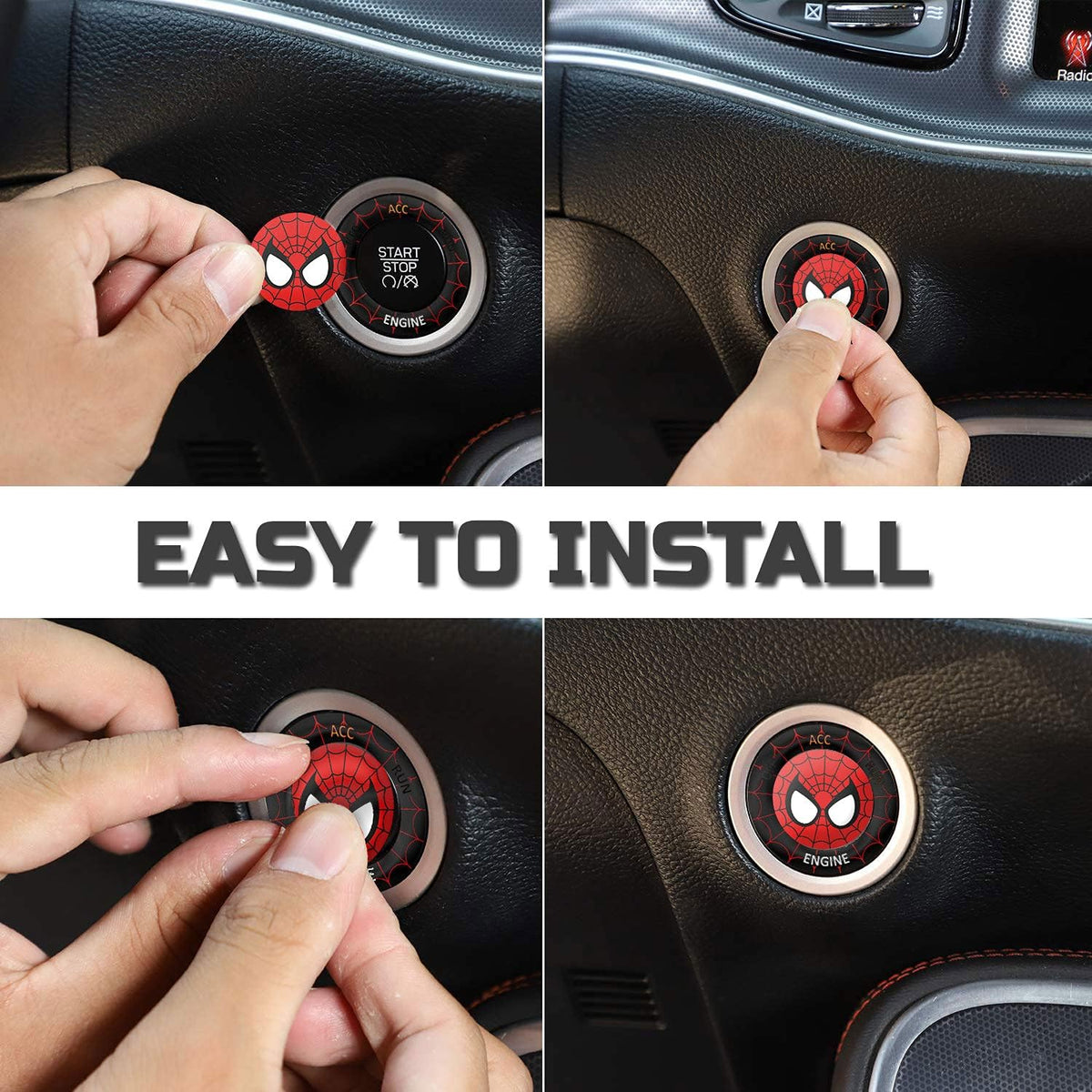 Engine Start Stop Button Overlay Ruby Red Sticker Emblem U5156