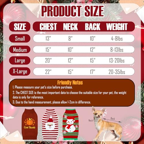 3 Pack Dog Christmas Sweater W2967