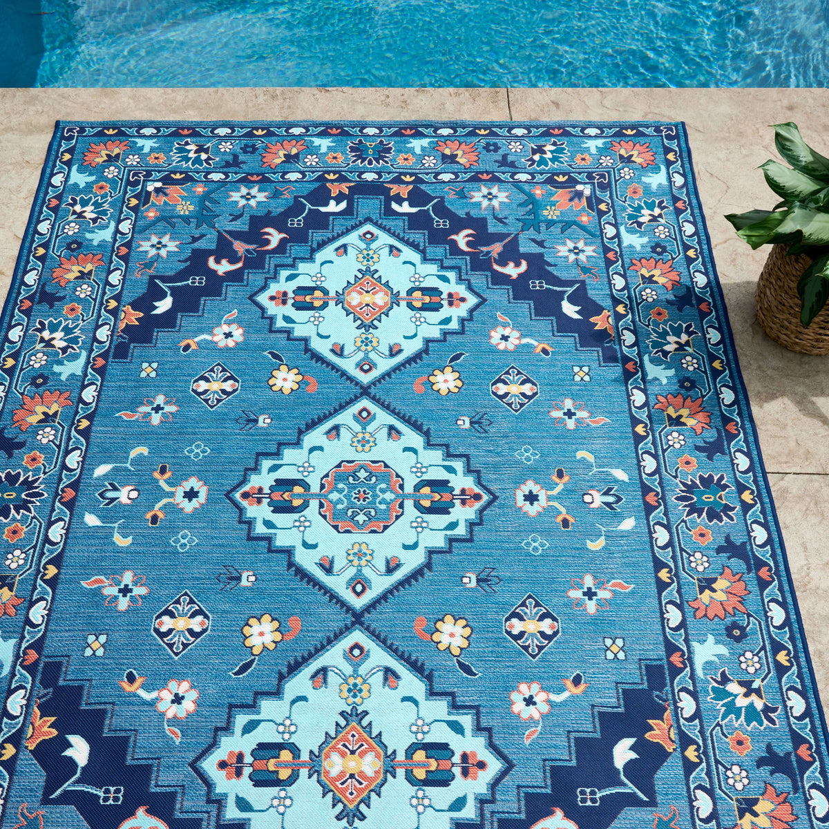 Indigo Blue 7' x 10' Outdoor Rug S695