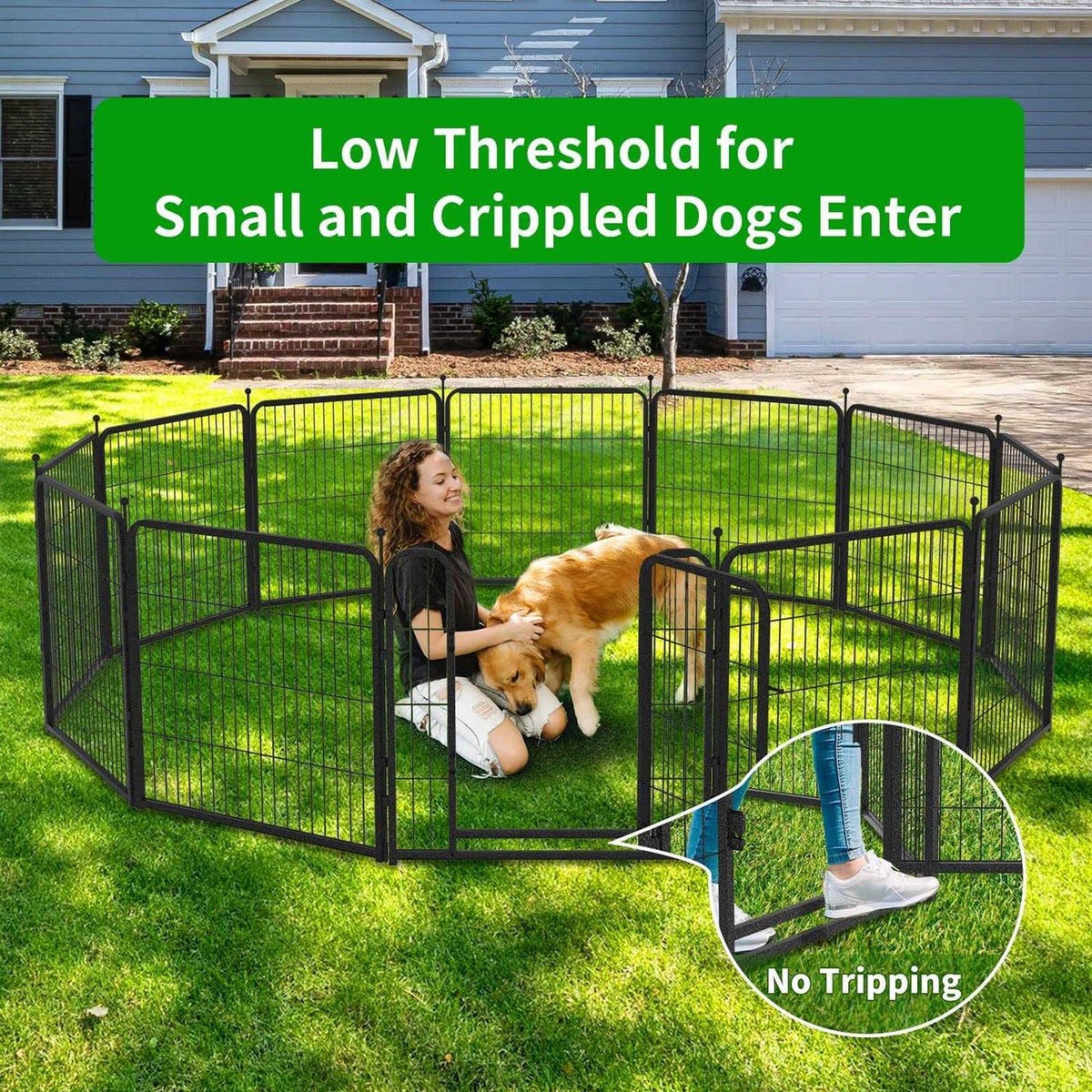 Heavy Duty Anti-Rust Dog Playpen with Doors S989930