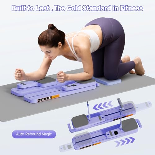 Portable Pilates Reformer Board with Resistance Bands Q9930