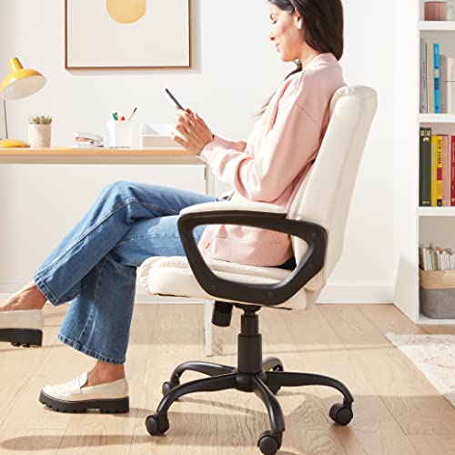 Black Padded Mid-Back Adjustable Office Chair with Armrest K142317