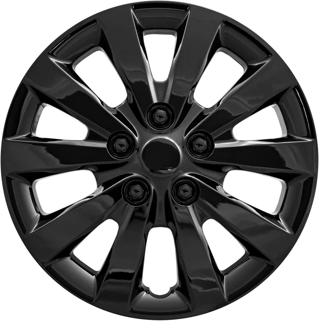 Set of 4 16" 10 Spoke Gloss Black Wheel Covers N7414