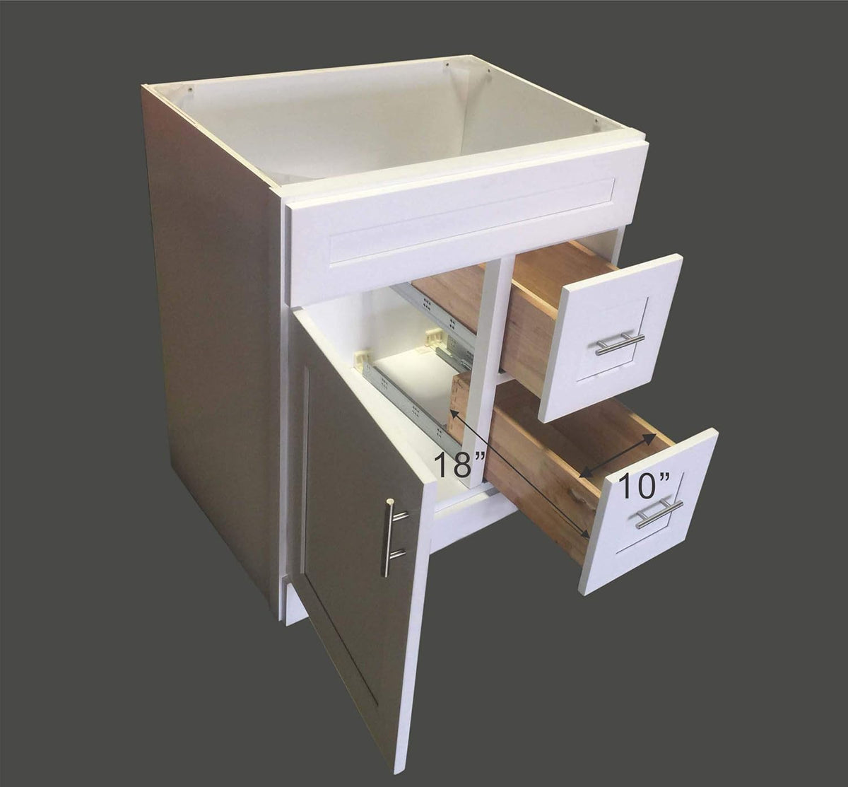 White Shaker Single-sink Bathroom Vanity Base Cabinet 30 Wide x 21 Deep F743651