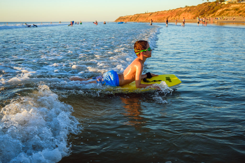 Yellow 34 Inch EPS Core Bodyboard with Wrist Leash I5857