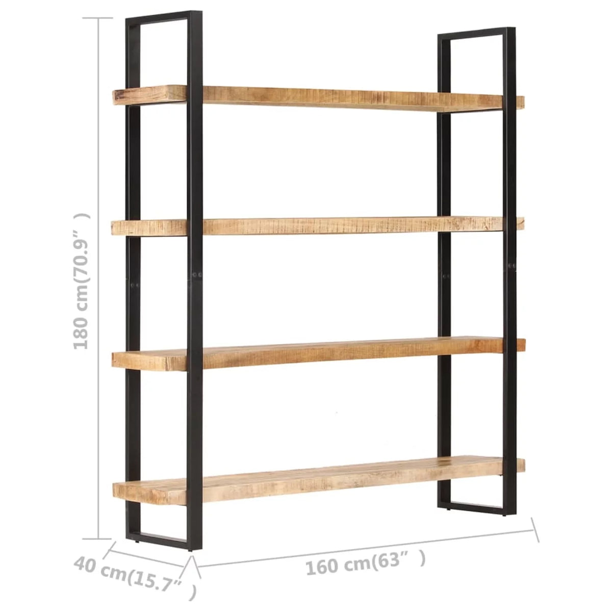 4-Tier Rough Mango Wood Bookcase B30098