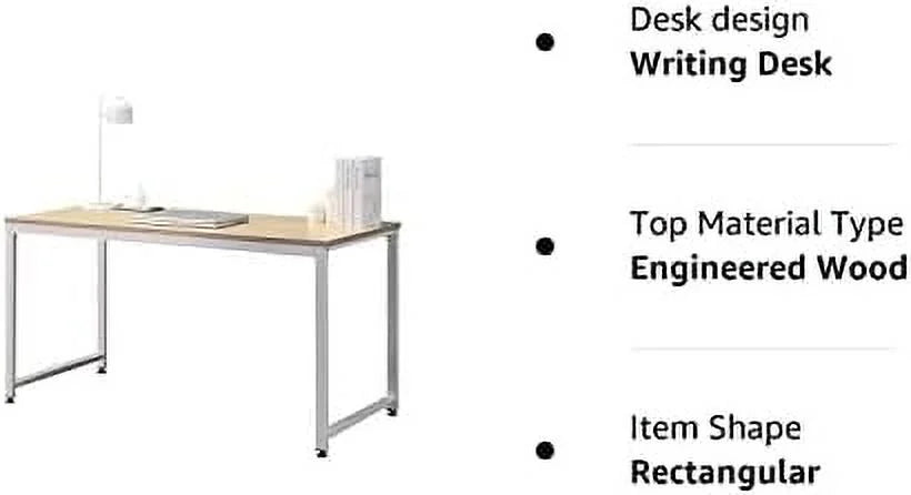 55.1" Computer Writing Desk with Sturdy Metal Frame U708220
