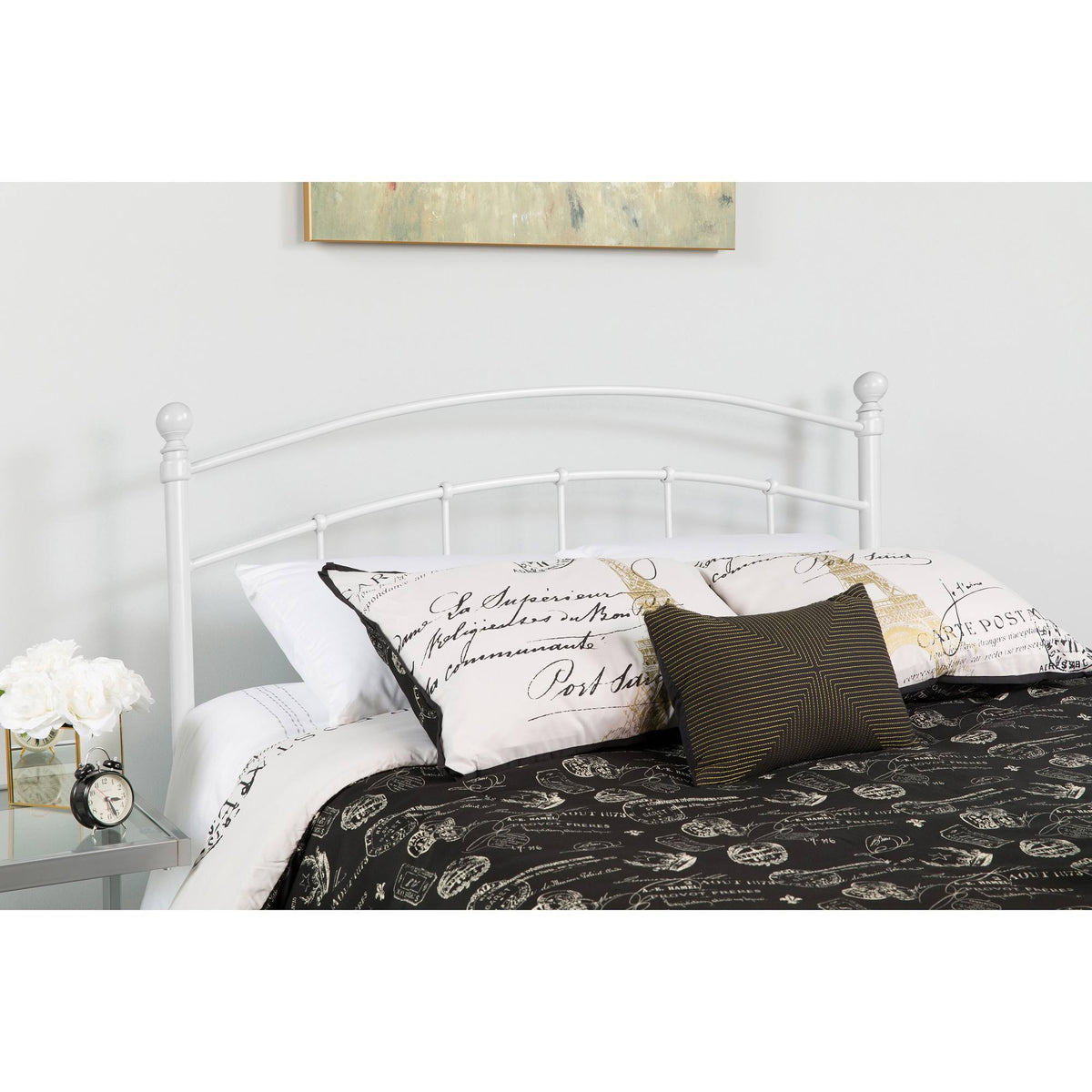Queen Size White Open Vertical Headboard Y935