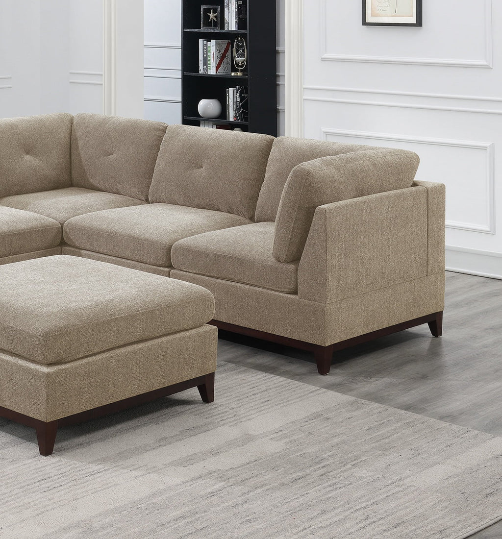 Chenille Camel L-Sectional Sofa Set 6pcs Z840