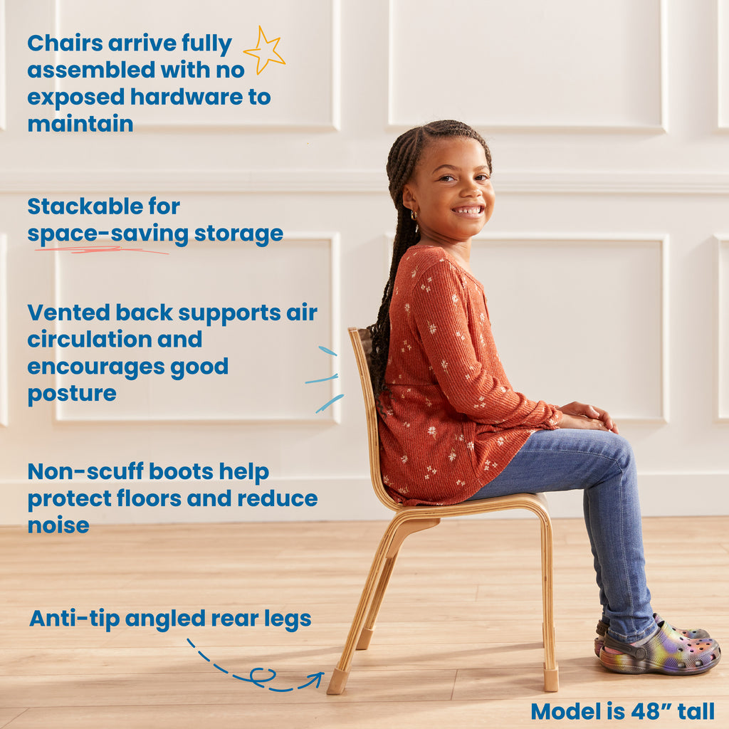 Bentwood Chair, 12in Seat Height, Natural, 2-Pack E457804