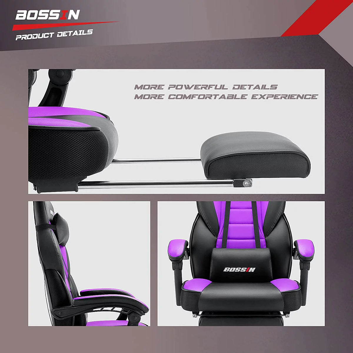 Gaming Chair with Footrest and Lumbar Support Q859385