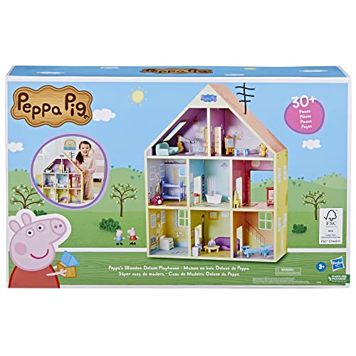 Wooden Playhouse with 2 Figures and 29 Accessories L635707