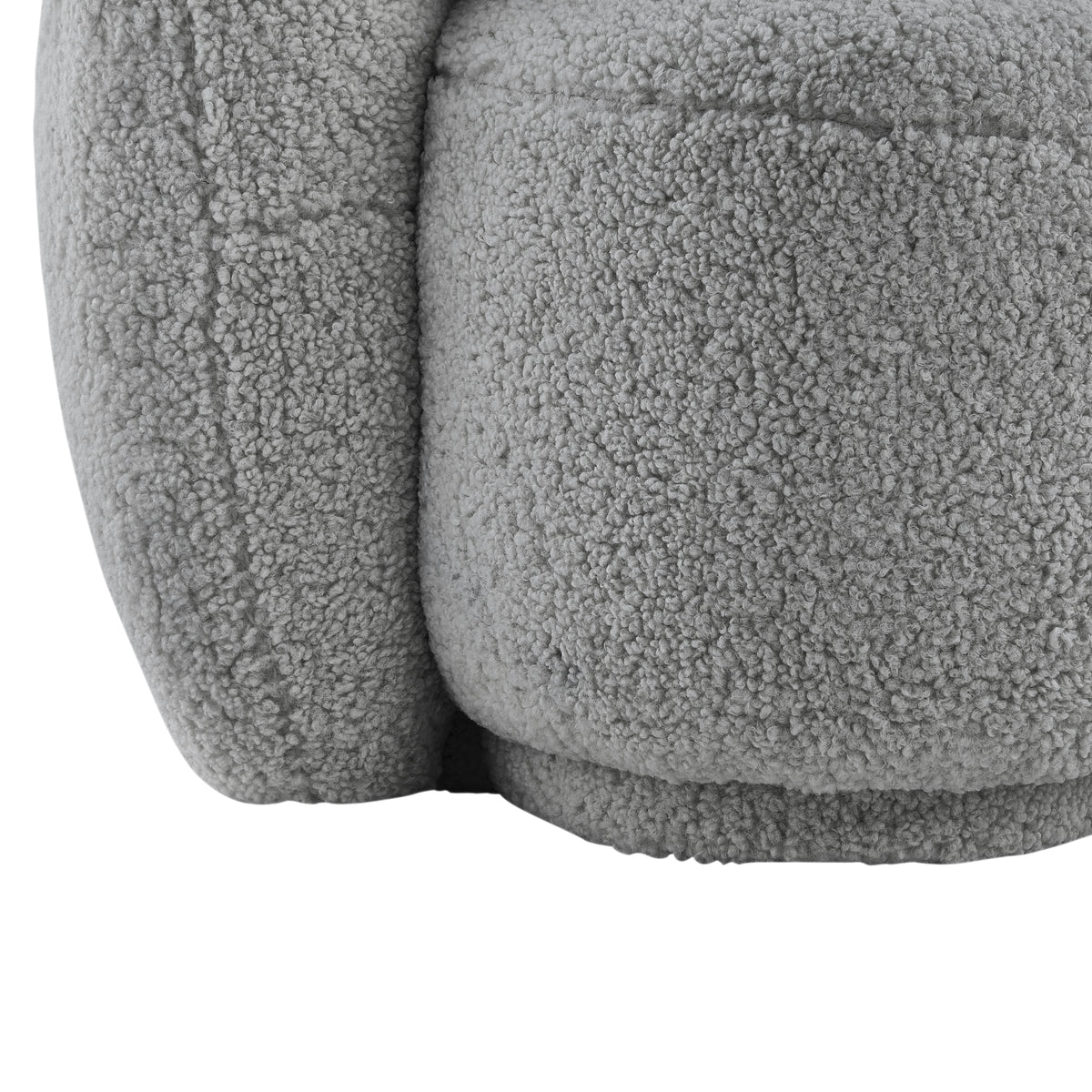 Grey Upholstered Sherpa Curve Back Sofa D610