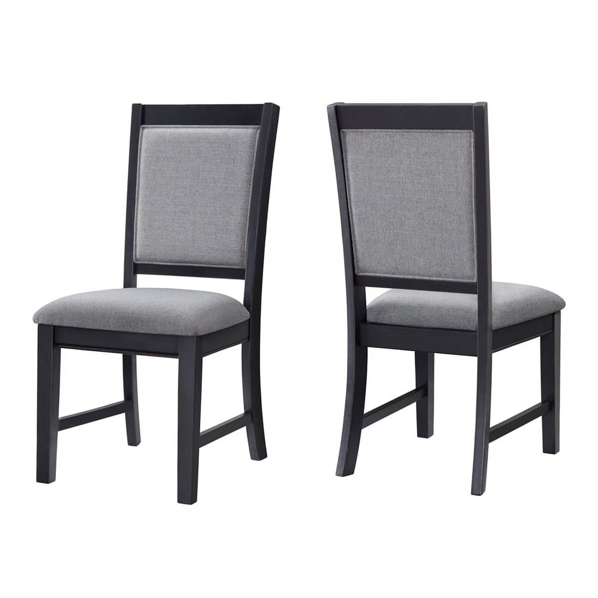 Black and Grey Linen Dining Room Chair (Set of 2) N33114
