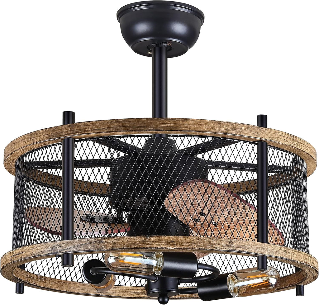 20-inch Caged Ceiling Fan with Light F54716