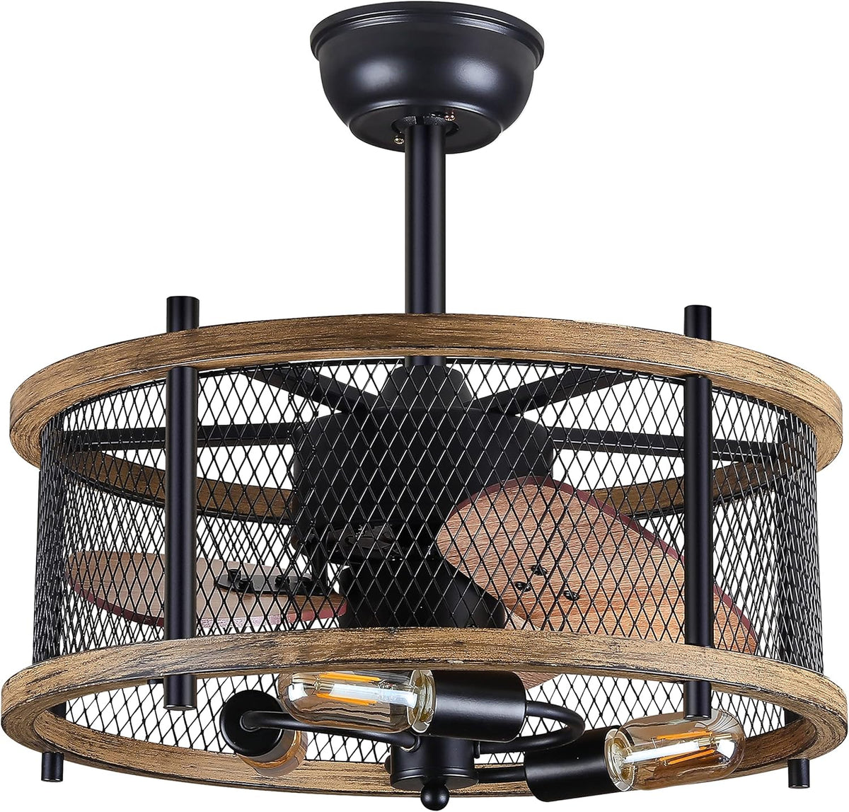 20-inch Caged Ceiling Fan with Light F54716