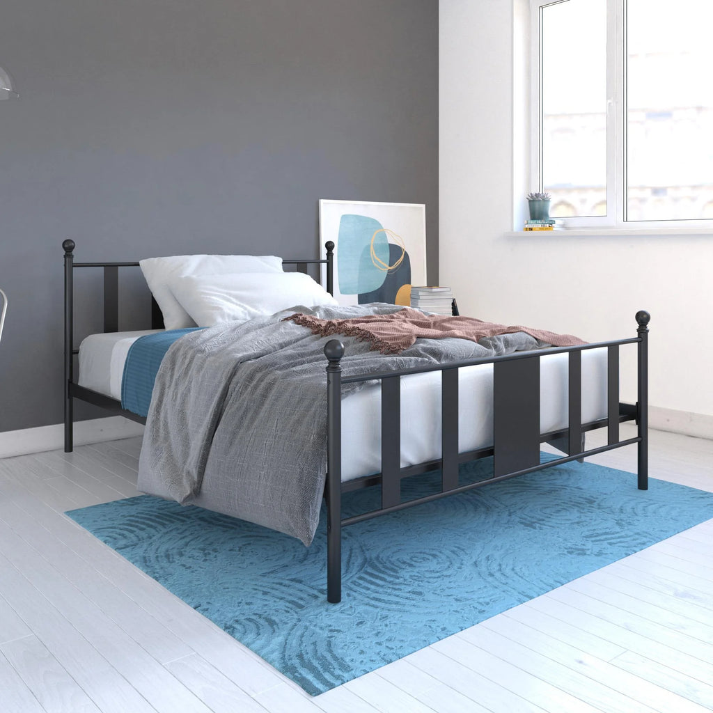 Queen Black Metal Platform Bed N4514
