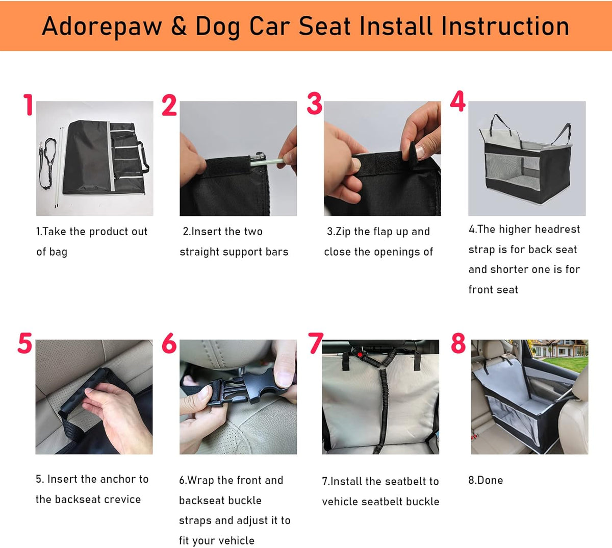 Dog Car Seat for Large Dogs with Seat Extender E740772