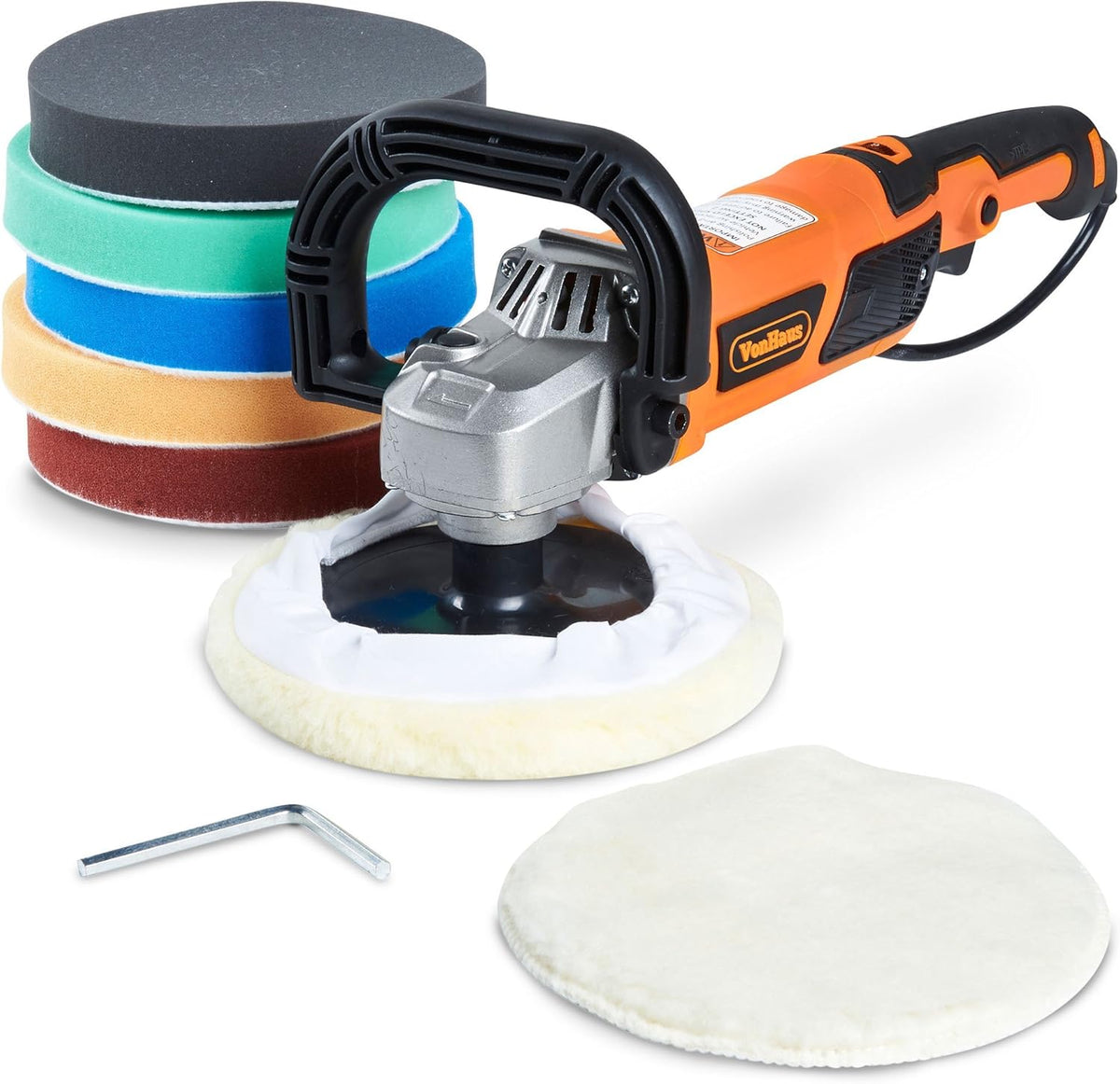 7-Inch Rotary Polisher with 7 Pads, 10-Amp, 600-3000 RPM Q94667