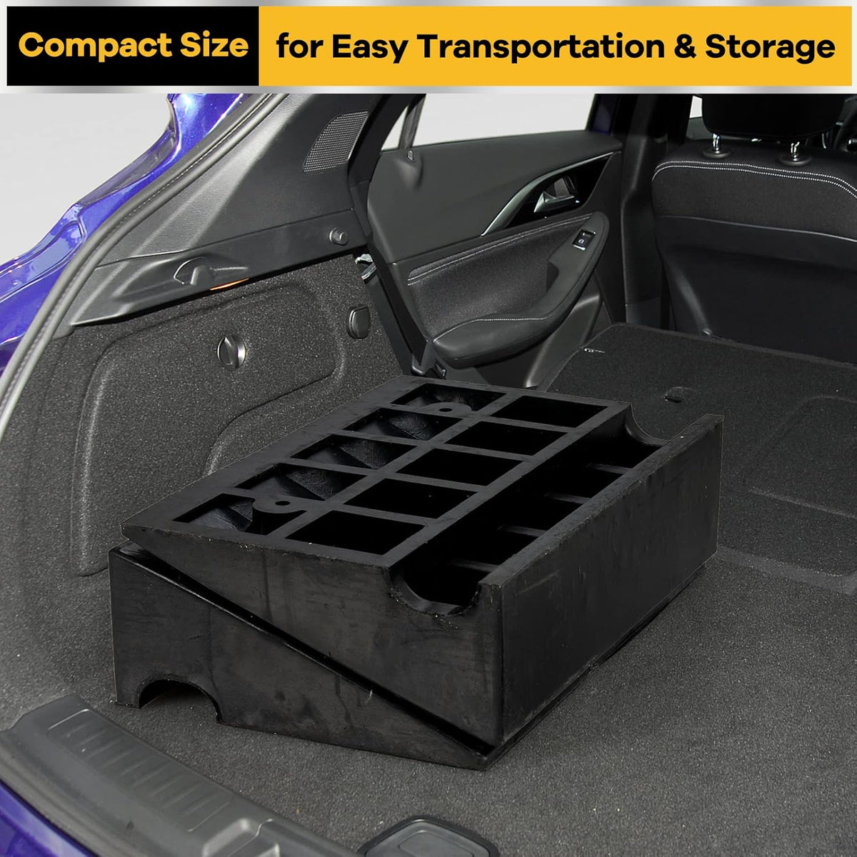 5” Rubber Curb Ramps 2PCS, Heavy Duty 22° Driveway Ramps with 4 Expansion Bolts & Predrilled Holes, Anti-Slip Surface, 6,800 lbs Load Capacity Pack of 2 I497