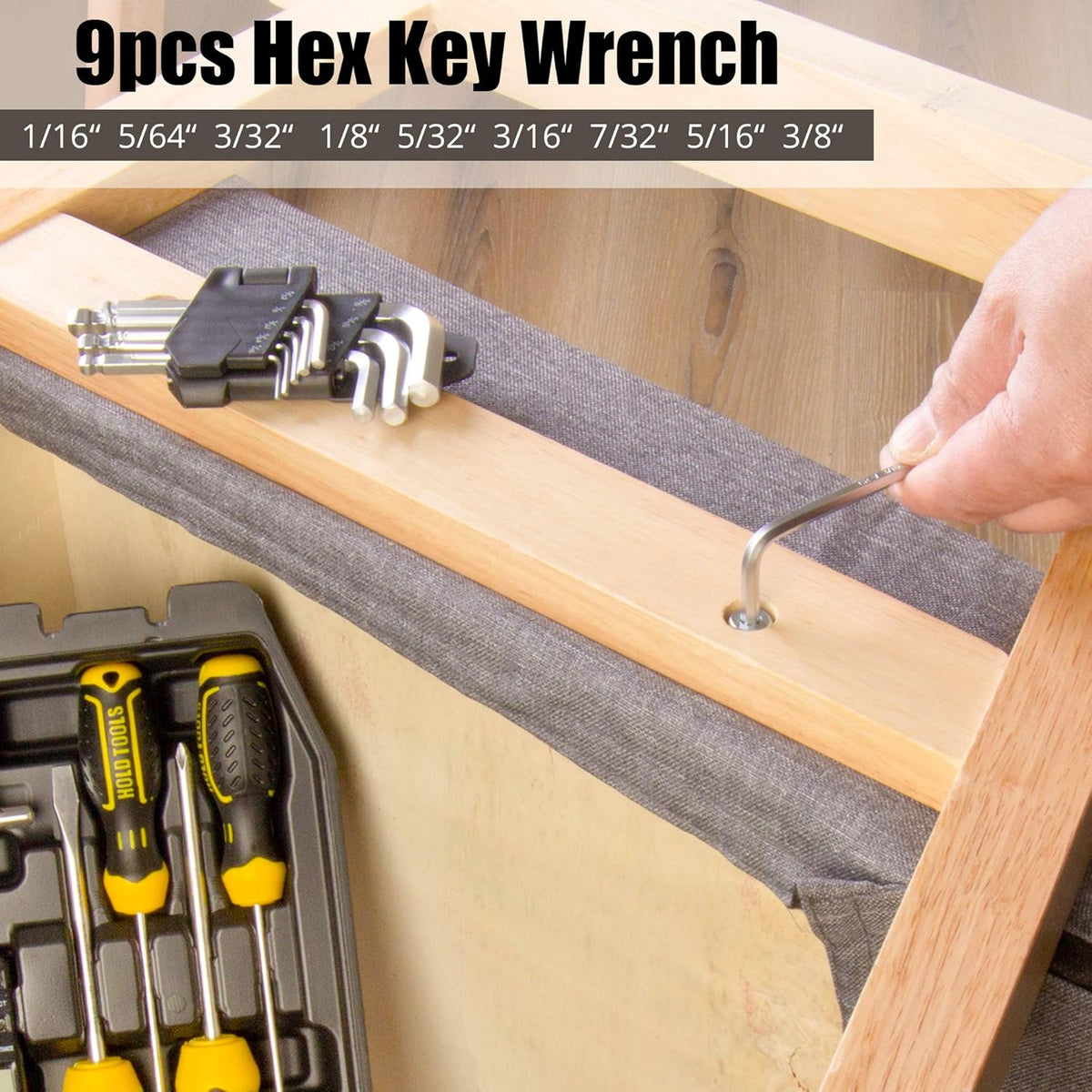 62PCS Tool Set with Wrench Pliers Screwdriver K13426