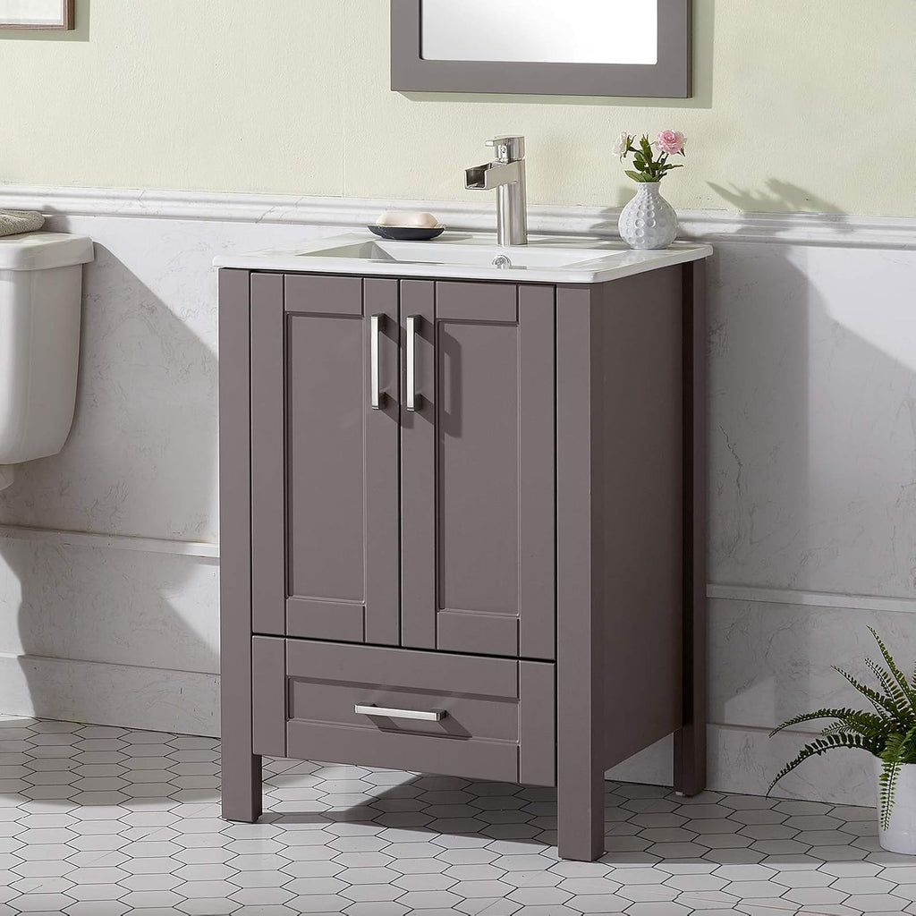 Grey 24 Inch Bathroom Vanity with Sink Q782683