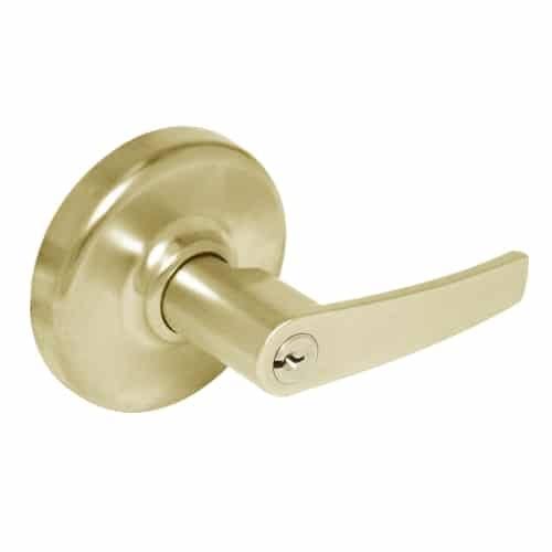 Satin Brass Entrance Cylindrical Locksets with Lever K801352