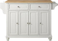 White Kitchen Island with Black Granite Top K688