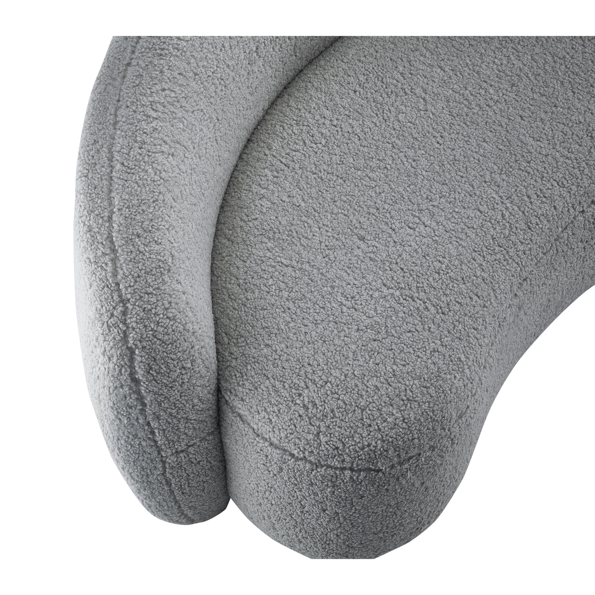 Grey Upholstered Sherpa Curve Back Sofa D610