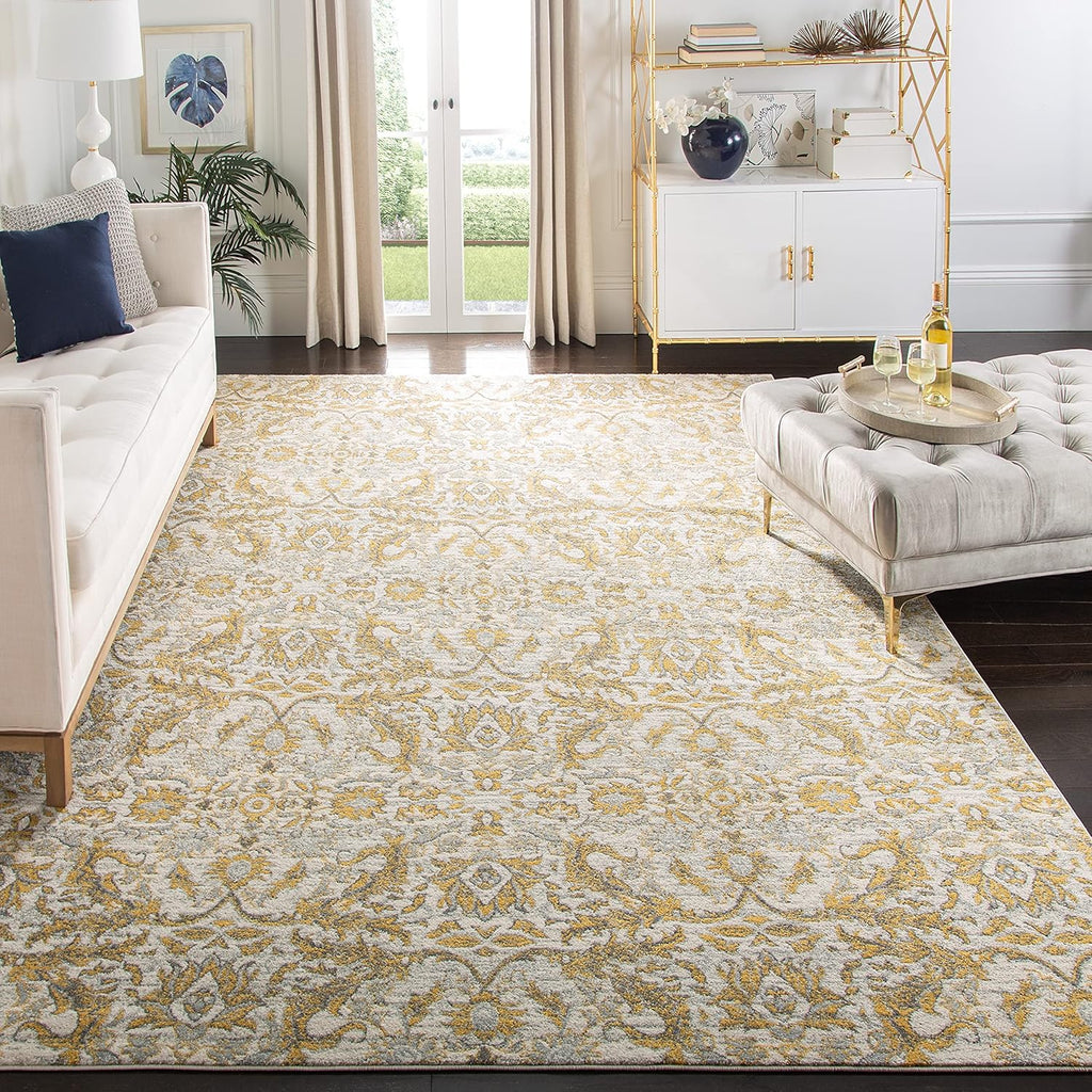 10' x 14' Ivory & Gold Area Rug D45191