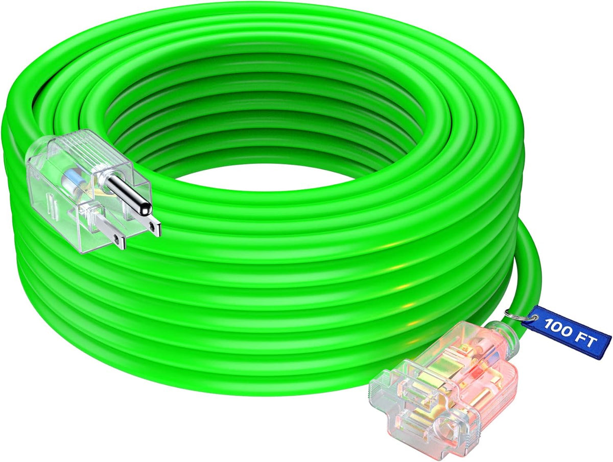 Orange 100 Feet 14 Gauge Heavy Duty Outdoor Extension Cord T4111